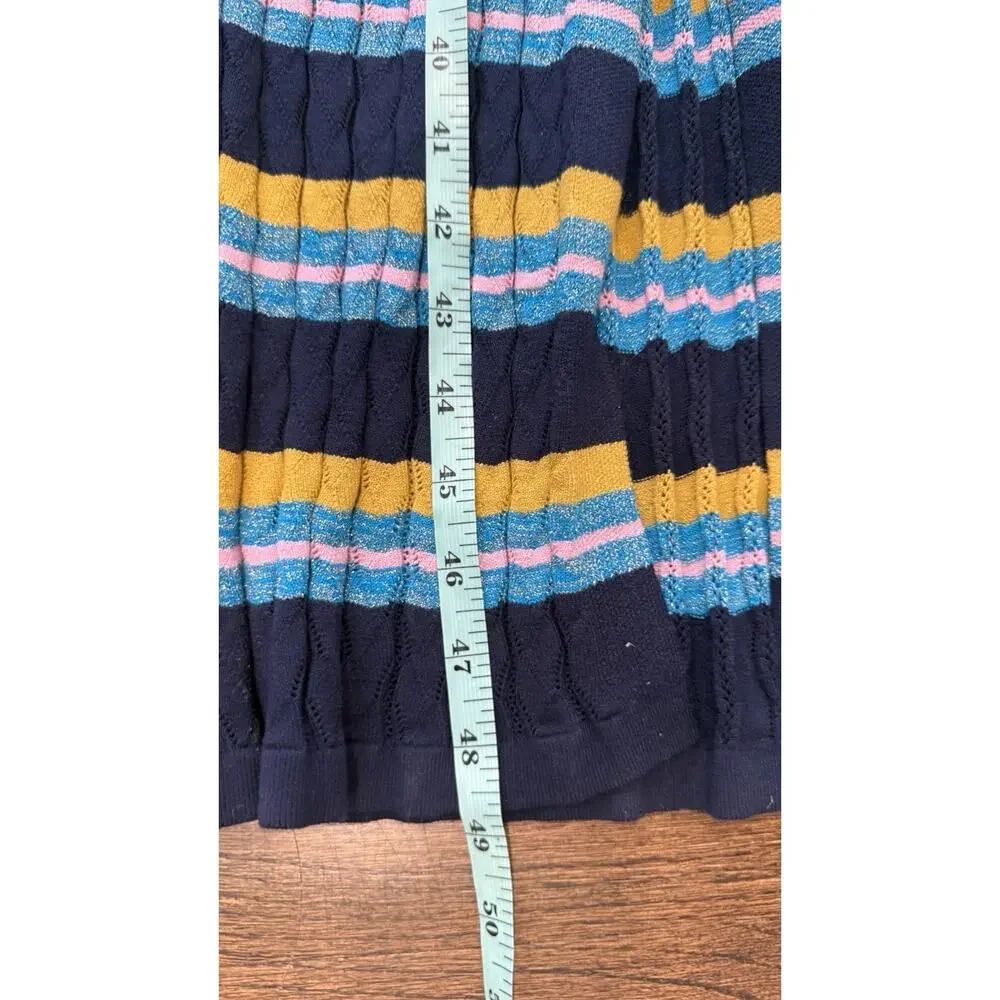 Heartloom Dress Blue Stripe Zigzag Knit Maxi Womens Boho Hippie Size Small - Picture 7 of 10